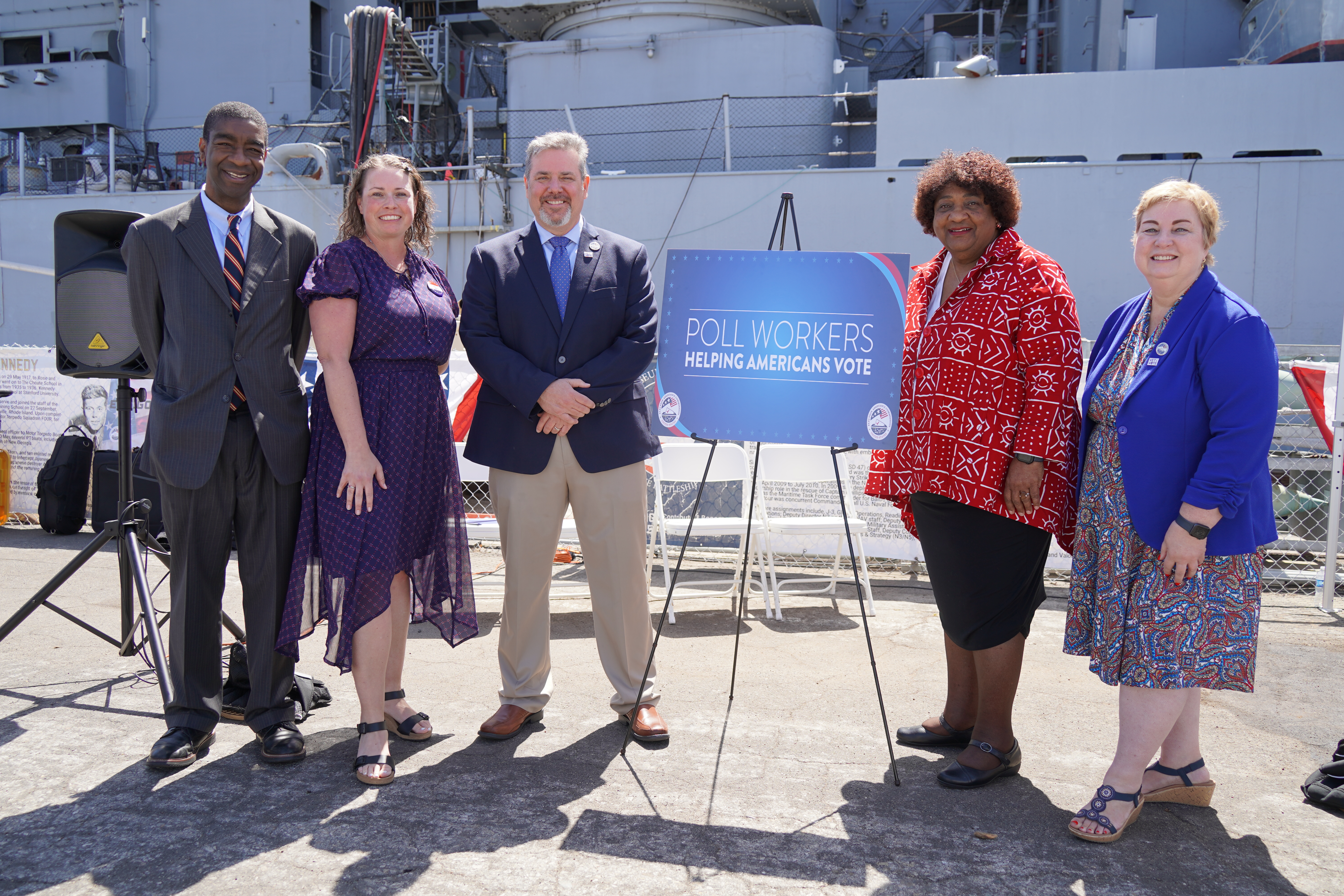 Commissioners on the USS Iowa