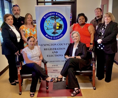 Staff from the Lexington County Voter Registration and Elections office in SC.