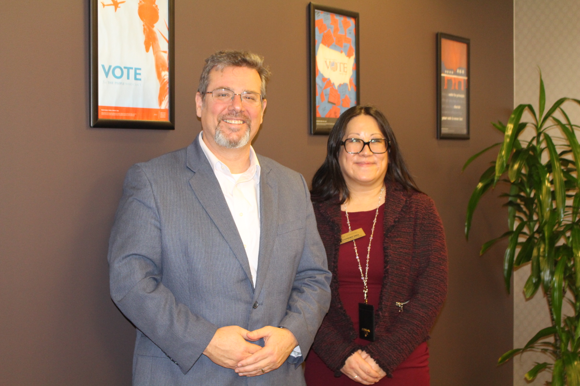 "Commissioner Palmer with Stephenie Shea."