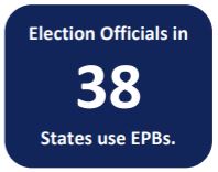 "Election Officials in 38 States use EPBs."