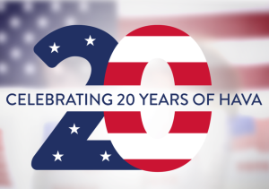 "Image shows a graphic that says Celebrating 20 Years of HAVA."