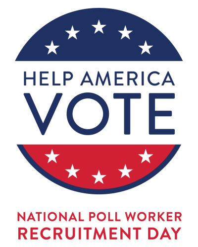 Help America Vote Logo, main text: "National Poll Worker Recruitment Day"