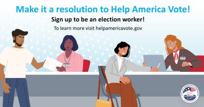 EAC Poll Worker New Year Resolution graphic