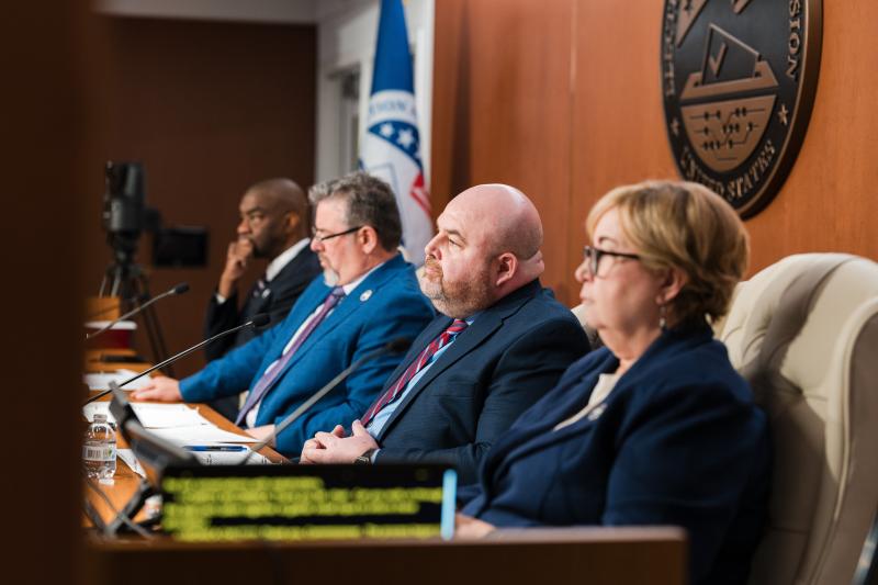 EAC Commissioners preside over the agency’s Election Audit Standards Hearing on February 18, 2026, in the EAC hearing room.