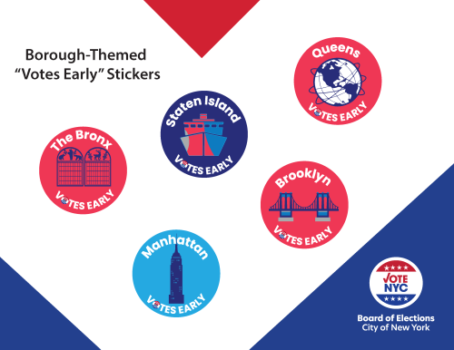 image of 5 NYC Boroughs stickers