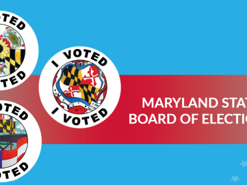 Three "I Voted" stickers from Maryland
