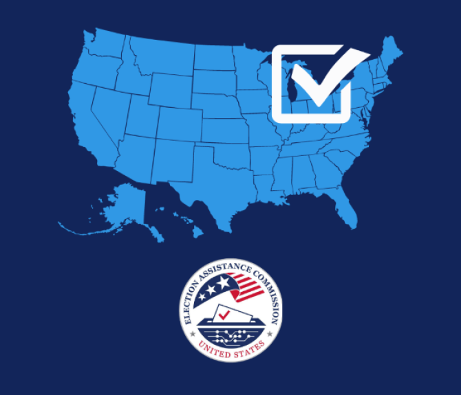 Graphic of US map and checkmark. EAC seal at bottom. 