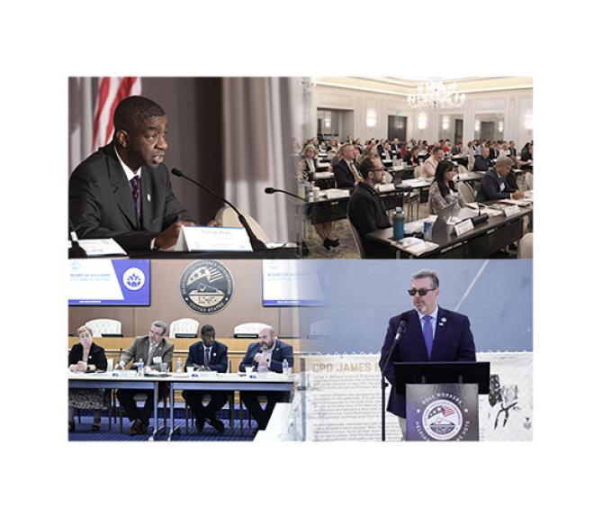 Four images of EAC Commissioners at events
